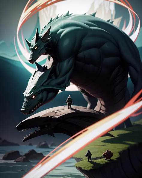 ((masterpiece), best quality, high quality, professional quality, highly detailed, highres, perfect lighting, natural lighting), Monk Focusing their mind and body to unleash a flurry of devastating blows with fists and feet, Titan, Short, Chubby, Square Face, Fair Skin, Silver Hair, turquoise Eyes, [[Curved Nose]], Full Lips, Round Chin, Extended Goatee, Shoulder-length, Crew Cut, A dark, foreboding swamp, filled with twisted, gnarled trees and dangerous creatures,apocalyptic, interstellar spaceship, An ocean world with no visible landmasses, inhabited by intelligent, telepathic marine life forms., Floating Islands, griffin
