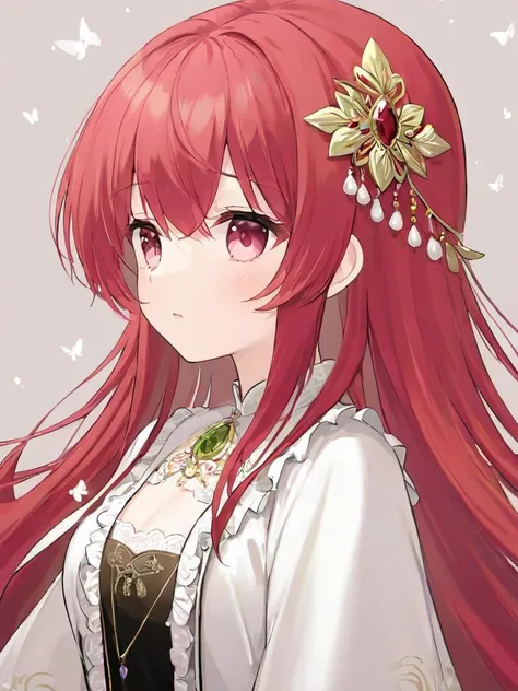 masterpiece,(highest quality),highres,(an extremely delicate and beautiful),(extremely detailed), red hairï¼pink hairï¼1gril