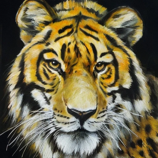 a painting of a wild animal