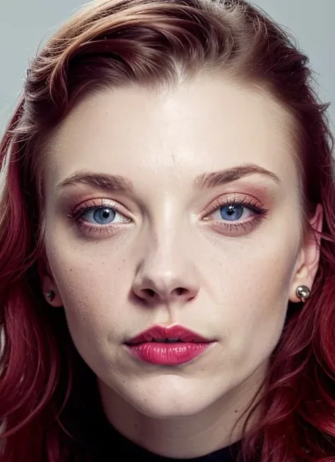 close up portrait of sks woman , by Flora Borsi, style by Flora Borsi, bold, bright colours, ((Flora Borsi)), by Guy Bourdin, <lora:lora-small-natalie-dormer-v2:1>