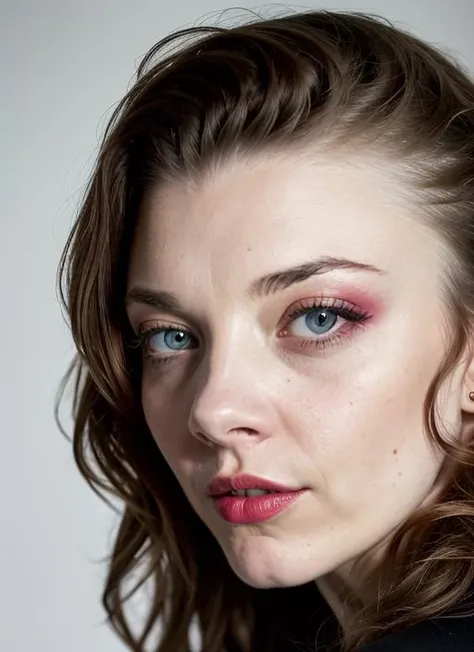 close up portrait of sks woman , by Flora Borsi, style by Flora Borsi, bold, bright colours, ((Flora Borsi)), by William Eggleston, <lora:lora-small-natalie-dormer-v1:1>