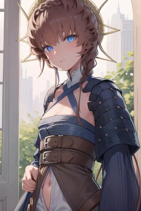 vangogh, <lora:vangogh-lora-nochekaiser:1>,
van gogh, blue eyes, braid, brown hair, crown braid, side braid,
BREAK belt, black sleeves, blue overalls, buckle, clothing cutout, flower, navel, navel cutout, orange headwear, overalls, puffy sleeves, striped, striped headwear, sunflower, zipper pull tab,
BREAK looking at viewer,
BREAK outdoors,
BREAK <lyco:GoodHands-beta2:1>, (masterpiece:1.2), best quality, high resolution, unity 8k wallpaper, (illustration:0.8), (beautiful detailed eyes:1.6), extremely detailed face, perfect lighting, extremely detailed CG, (perfect hands, perfect anatomy),