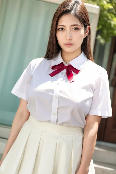 1girl, sakuranene_jav, breasts, parted lips, brown hair, <lora:JAV_sakura_nene_v1_epoch_10:0.8>
looking at viewer, shot using canon DSLR, (dark-skinned female:0.2), (dark skin:0.2), wearing white blouse, high collar, skirt, red ribbon, chubby:0.4,
detailed body, attractive body, perfect human body,
(ultimate quality, masterpiece, highres:1.0), realistic:1.8, photorealistic,