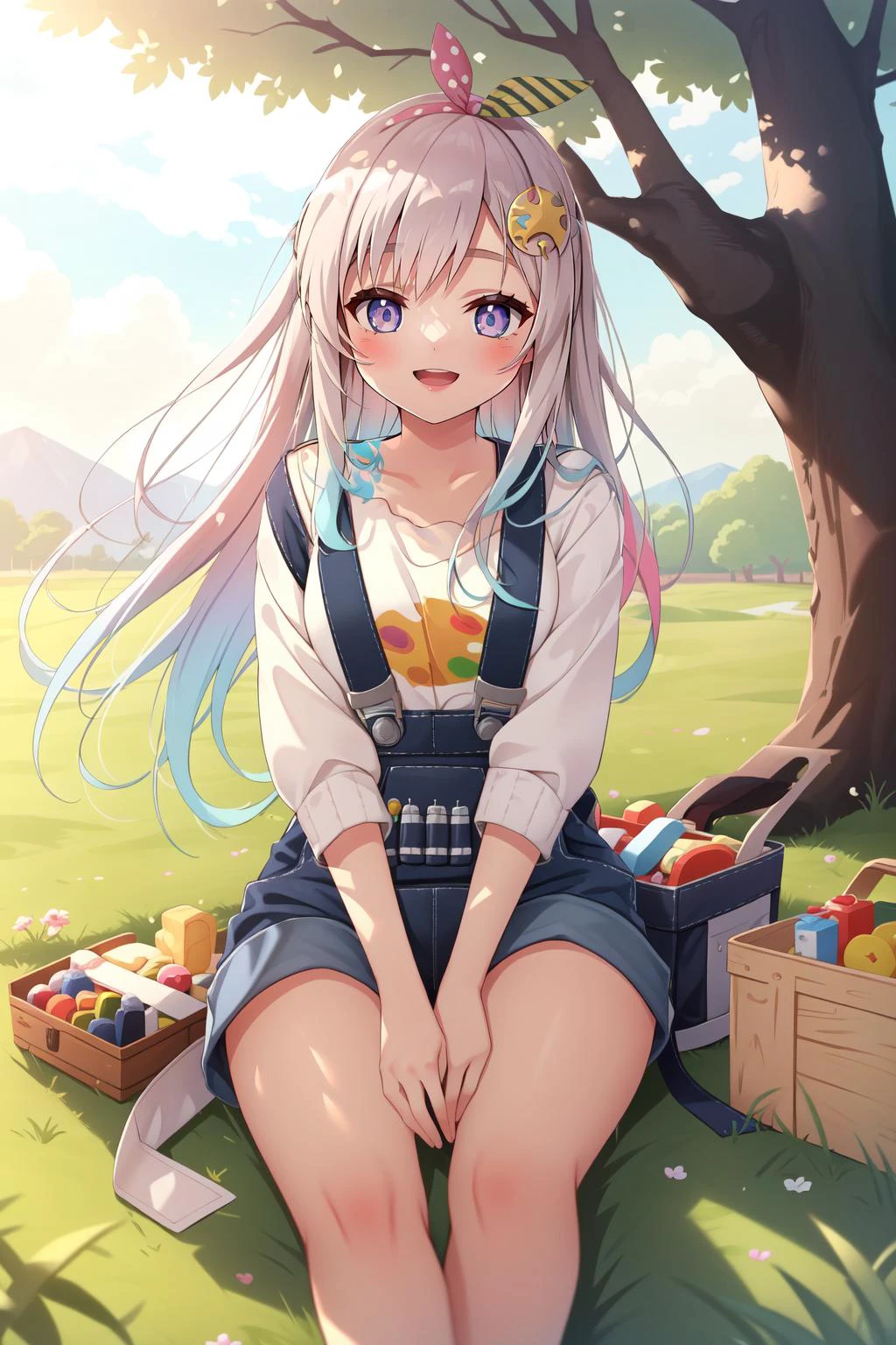 (masterpiece, best quality), intricate details,
1girl, <lora:AiraniLora-10:0.8> Airani, Airani Attire
outdoors, picnic, happy, grass, tree, shade, shadows,
