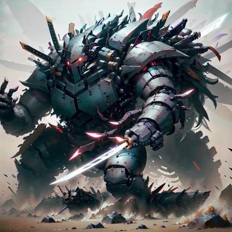 <lora:ManyBladesAIv2:.9> ManyBladesAI battle mech