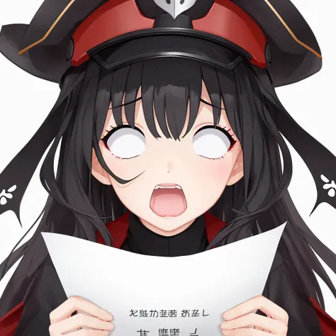 <lora:SurprisedBlankEyes_V1.6:1>
1girl, blank eyes, surprised, open mouth, wavy mouth, holding paper, white background, simple background