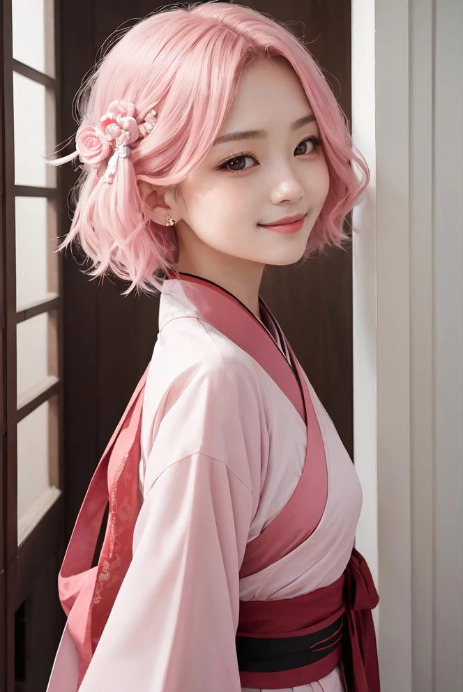 masterpiece,best quality,upper body,1girl,hanfu,色彩,fourth wall,rotational symmetry,pink hair,small breasts,pink eyes,sad smile,from side
Negative prompt: EasyNegative, (bad and mutated hands:1.3),(nsfw:1.5),(bad anatomy, nude,paintings, sketches, worst quality, low quality, normal quality, lowres,:1.3),BadDream, By bad artist -neg, FastNegativeEmbedding, Unspeakable-Horrors-64v, picture frame, painting frame, frame, painting frame, border,nsfw,
Steps: 20, Sampler: DPM++ 2M Karras, CFG scale: 5, Seed: 449489895, Size: 512x768,
