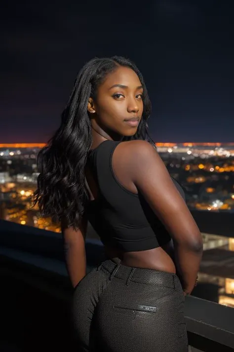 black women, long curly hair, bridge, sunset, drinks, cute outfits