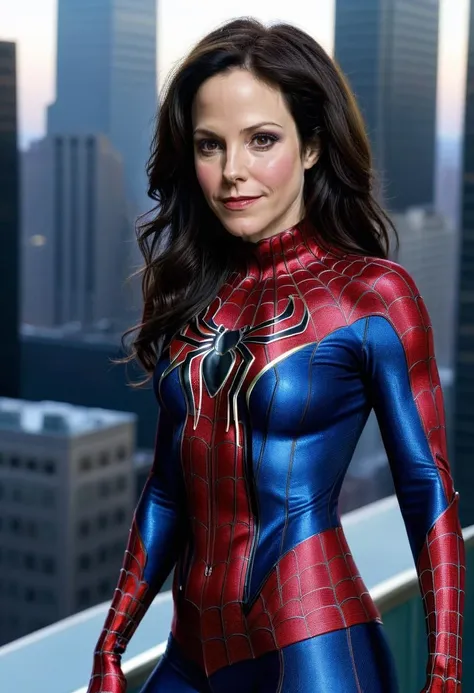 mary-louise parker in a spiderman outfit, exquisite detail, award winning photography, 8k photograph, professional bright lighting <lora:MARY_LOUISE_PARKER_XL-000004:0.5>