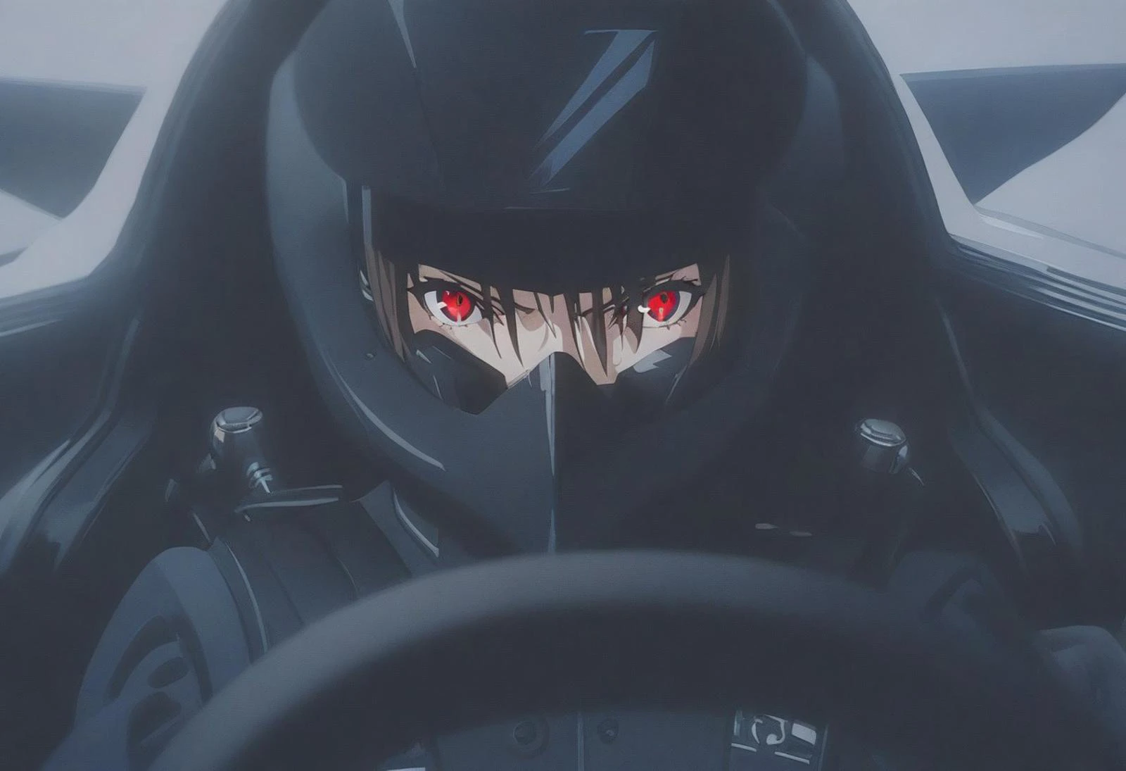 masterpiece, best quality, ultra detailed, highres,4k,(ultra-detailed:1.4) (illustration:0.5), (ray tracing,:0.8),(anime colored:0.7),(ai-generated:0.5),
1girl,solo,
makotoniijima, brown hair, red eyes,
full-face racing helmet,
serious,
nissan gtr,
<lora:cyberformuladriverseatXL1:1>,cyberformuladriverseat,
cockpit,,canopy, driving,pilot suit, gloves,steering wheel,seatbelt,vehicle interior,
motion blur,motion lines,speed lines,