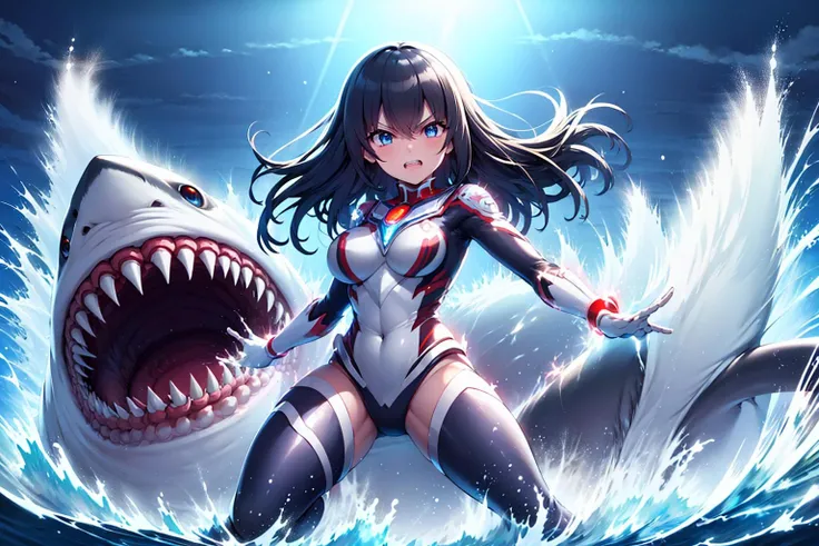 masterpiece,best quality,highly detailed,1girl,solo,takarada rikka,ssss.gridman,medium hair,(black hair),blue eyes,large breasts,
<lora:Ultgp-16b:0.7>,(ultgp :1),red ultraman bodysuit,clenched teeth,one eye closed,struggling,giantess,giant,mud,(night,dark night),wet,city,buildings,
BREAK
<lora:murchi:0.75>,straddling,kaijuu,rain,looking down,holding,