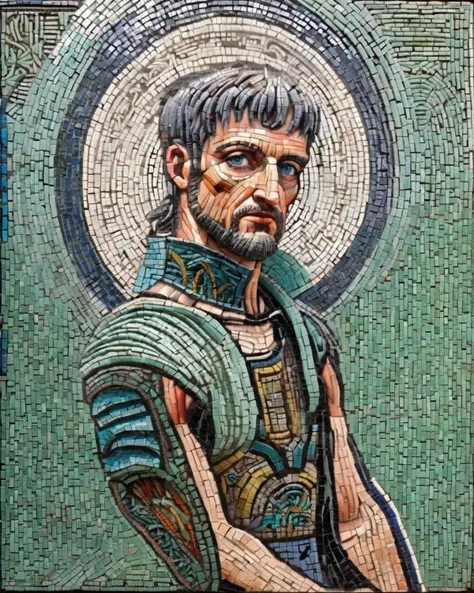 ancient roman mosaic :1.4, cyberpunk:1.3<lora:mosaic:1.0>