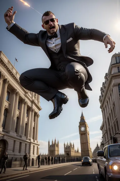 ultra futuristic action shot of a mafia adult
western boyfriend with buzzed_hair jumping in the air shooting at viewer in london in the year 3776, v-ray, 8k
Negative prompt: bad-artist, Asian-Less-Neg, bad-hands-5, flat, flat character, longhair, mediumhair, braid, fingerlessgloves, (eyelashes), lipstick, sensual, ponytail, feminine
Steps: 25, Sampler: Euler a, CFG scale: 7.0, Seed: 2236479926, Size: 512x768, Model: prometeusalpha_v10, VAE: vae-ft-mse-840000-ema-pruned.ckpt, Denoising strength: 0.3, ENSD: 31337, Style Selector Enabled: True, Style Selector Randomize: False, Style Selector Style: base, Hires resize: 768x1152, Hires steps: 10, Hires upscaler: R-ESRGAN 4x+