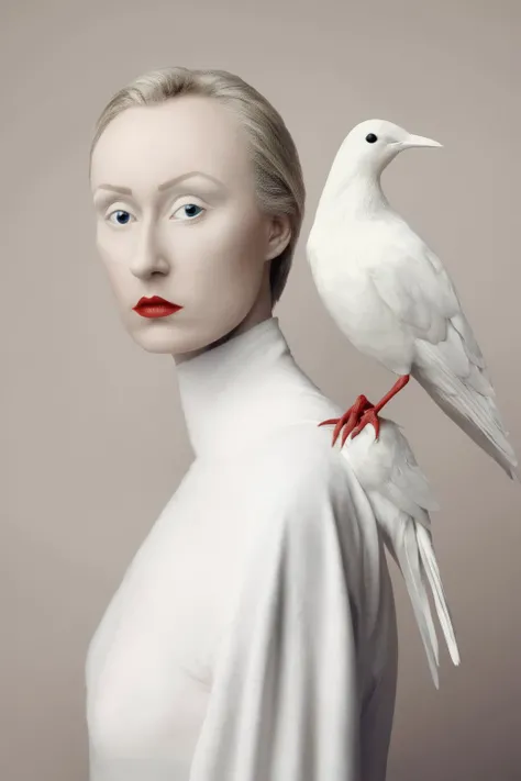 (evil albino lathy androgynous male, Cockatrice King, bird brain, thin neck, frail shoulders, weak arms, flat chest, soft belly, curvy hips, thick avian thighs, male crotch, massive buttocks, depraved homosexual, rapist, kidnapper, cradle robber, queer, weak stomach, weak bladder, his presumable prey traps and castrates him)