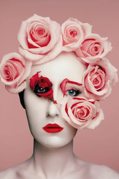 <lora:Photographer Flora Borsi Style:1>Photographer Flora Borsi Style - a woman with roses on her face and eyes in the shape of a woman's face
