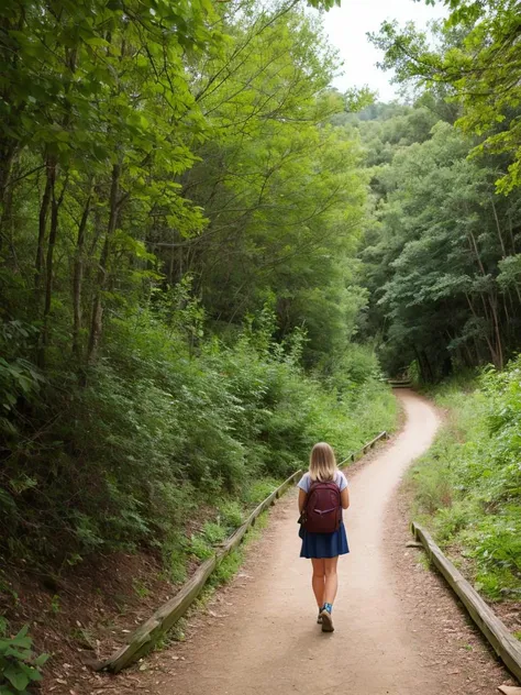 woman,Nature trail,