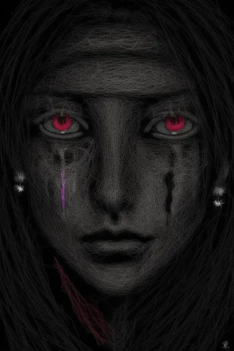 close portrait, woman, dark theme, paint style <lora:Name:1>