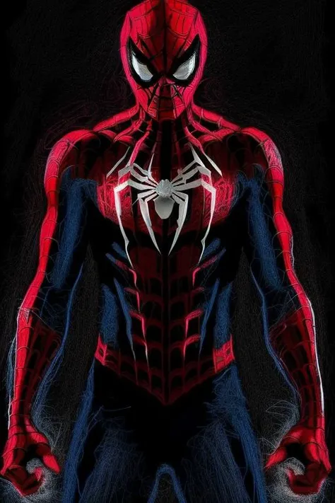 spider man, dark theme, paint style <lora:Name:1>