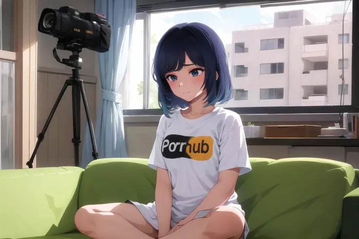 masterpiece, <lora:akane:0.6>, akane, gradient hair, 1girl, multiple boys, solo focus, sitting, couch, indian style, pornhub, t-shirt, buruma, <lora:Saya-pornhub(clothes)2:0.9>
film_cameras, video camera, camera, tripod, modern apartment, v_arms, studio_lights, <lora:piperperrimeme_v2.0:0.7>