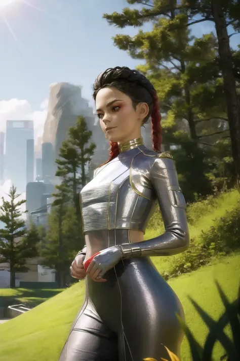 <lora:LobaAL:0.8>,best quality, masterpiece, 1girl, nature, shiny skin, standing,
