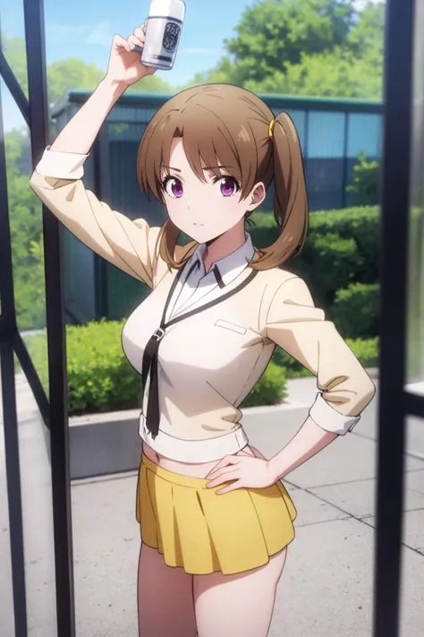 masterpiece, best quality, action, standing with hand on her hip, <lora:honoka-mahouka-01:.8> honoka mitsui,