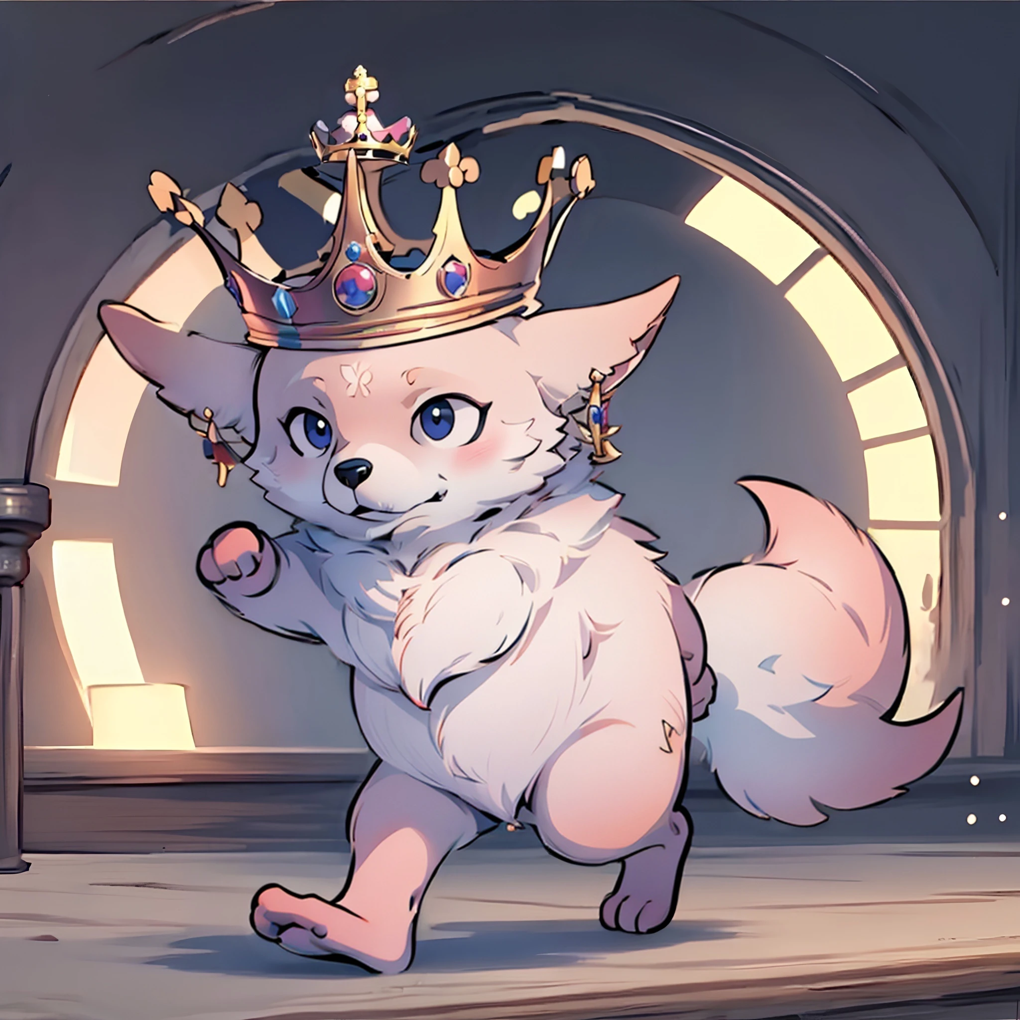 (high quality, best quality, masterpiece, grainy:1.2), <lora:YaeMikoFox:0.8> , YaeMikoFox running holding crown , <lora:YouDroppedThisKingMeme:1>, YouDroppedThisKingMeme, Crown, holding,