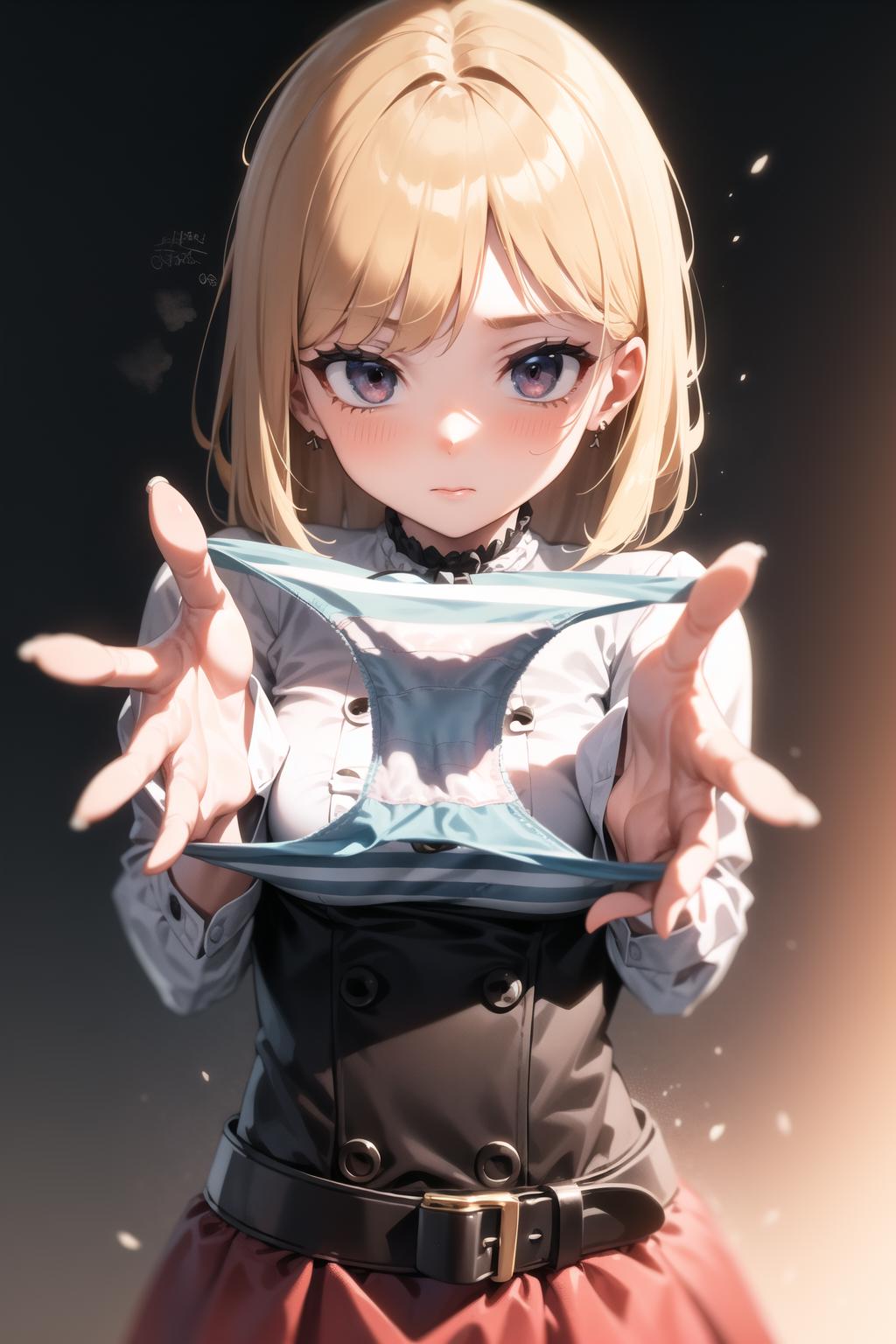 Anime girl with a bag of food in her hands - SeaArt AI
