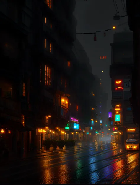 ((game pixel art)), mix4,(8k, RAW photo, best quality, masterpiece:1.2), (realistic, photo-realistic:1.37),cityscape, night, rain, wet,professional lighting, photon mapping, radiosity, physically-based rendering,