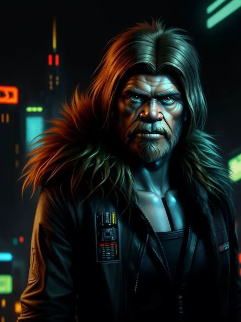 Chewbacca, Blade Runner Style, Cyberpunk, <lora:wowifierV3:0.5>