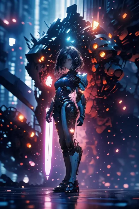 (Boyish Professional 3D rendering:1.2) of (Visual novel:1.3) photo of a woman, <lora:Gundam girl_20230712160146:1> Gundam girl,CGSociety,ArtStation,(Vivid Colors:1.4),robot,((cyborg)),machine,futuristic,concept Art by senior character Artist,featured on zbrush central,trending on polycount,trending on ArtStation,CGSociety,hard surface modeling, <lora:LCM_LoRA_Weights_SD15:1>