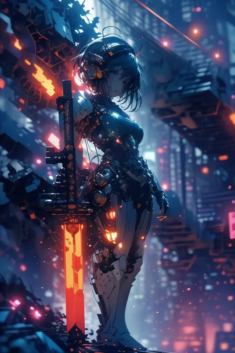 (Damaged Digital Artwork:1.2) of (Visual novel:1.3) photo of a woman, <lora:Gundam girl_20230712160146:1> Gundam girl,CGSociety,ArtStation,(Kodak Ektar:1.4),robot,((cyborg)),machine,futuristic,concept Art by senior character Artist,featured on zbrush central,trending on polycount,trending on ArtStation,CGSociety,hard surface modeling, <lora:LCM_LoRA_Weights_SD15:1>