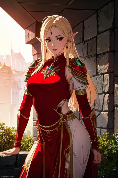 ((Masterpiece, best quality,edgQuality)), standing,posing for a picture,((facing the viewer)),
edgBE, a woman in a red and gold outfit ,wearing edgBE,elf
<lora:edgBloodElfAttire:0.8>
