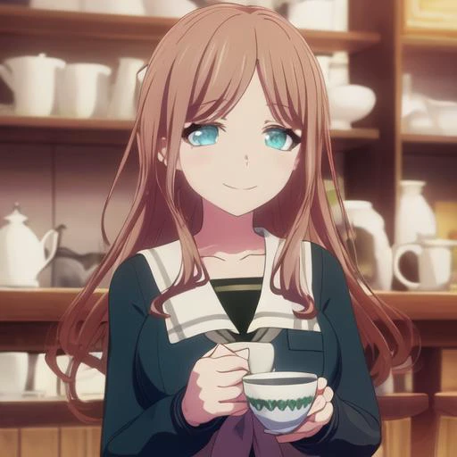 , masterpiece, best quality, high quality, highres
<lora:nagasaki_soyo_bangdreamitsmygo:0.85>,
nagasaki_soyo_bangdreamitsmygo, long_hair, brown_hair, bangs, blue_eyes, smile, serafuku, upper_body, teacup, 3d, medium breasts, green_onepiece,