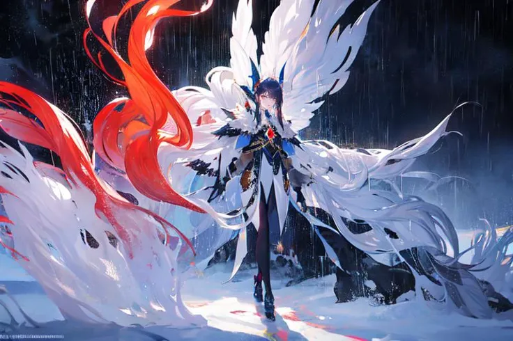 (otherworldly), highly insanely detailed, masterpiece, top quality, best quality, highres, 4k, 8k, RAW photo, (very aesthetic, beautiful and aesthetic), <lora:snowylandscape:1>, (snowylandscape, pure winter:1.2), long shadows, cloudy sky, light rays,
psychedelic, prismatic,
1girl, solo,
Tower13_Gizelle,
a beautiful elvish girl,
dark_skin, tan_skin, tanned skin, dark skin, dark-skinned, black-skinned, bronze skin,
(fiery red hair ),
(flare,fog,wet,wet body,rain,raining,night,neon lights,twilight:1.2), (fantasy world)âââ