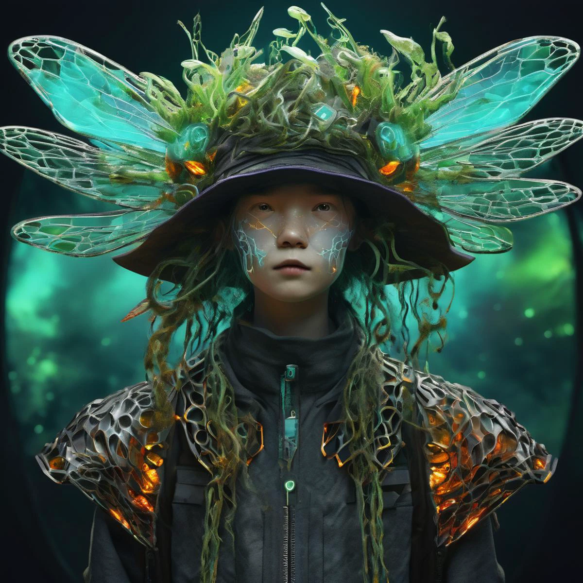 ((best quality)), ((masterpiece)), ((realistic,digital art)), (hyper detailed),DonMG414XL female male Fairy,enchanting, ethereal creature, beauty, nature, protectors creatures, sacred places, 1 to 2 feet tall, delicate wings, delicate wings, flit through the air, fantasy, Legal age Buoyant, Inuit, Light blue eyes, Underbite Jaw, Asymmetrical Cheeks, Oval face shape, Petite Frame, Jaw, Lilac Disconnected undercut hair, Cry,, Standing with arms raised, palms open, invoking mystical beings, wearing Animal print Dark brown Wool Pleated denim shorts, Baseball jersey, Work boots, Boater hat, and Enrapture (Dashed lines,Zigzag lines,Slate Mystifying ,Northern lights,Convection,Marble stone,Transparent OLED Screens Wave propagation,Bose-Einstein Condensate,Hexagonal Prism,Parallelogram ,Illusionary,Unearthly,Hypnotizing magic:1.0), Elegant hand gestures, drawing symbols in the air to cast spells, Twilight Spark, octane rendering, raytracing, volumetric lighting, Backlit,Rim Lighting, 8K, HDR, <lora:DonMG414XL-000015:1.25>