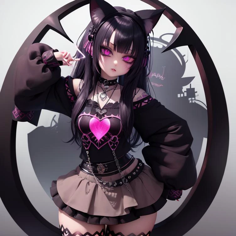 (absurdres, highres:1.3), solo, explicit, pop surrealism, (mystical:1.1), Behance, beautiful detailed glow, (detailed lightning effect), {beautiful detailed face}, {ultra detailed eyes}, extremely detailed,
thick thighs, looking pleasured ,big butt, hair accessory, catgirl ,domestic cat, pantherine, hourglass figure, sexy pose, provocative pose, goth makeup, punk, goth, heart tattoo, skull tattoo,
absurdres, <lora:edgGrungeFreestyle:1> edggrunge, orbitgood-SDXL,