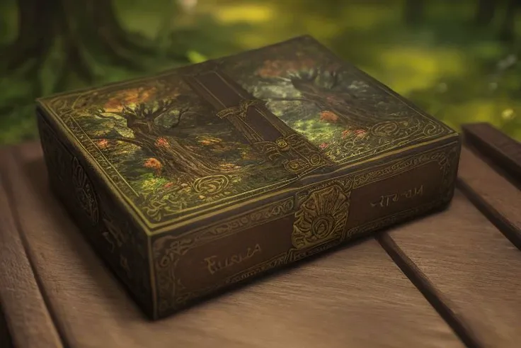 (adventurer's handbook on dryads):1.5, (printed on parchment):0.6, highly detailed vintage wooden coffee table, rich colors, shallow depth of field, high detail, photorealism, hyper realism, acceleration, 8K, HD, super resolution, vignette, Cinematic