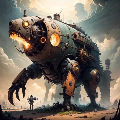<lora:steampunkai:1> steampunkai, war