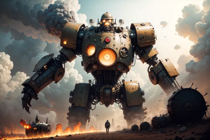 steampunkai,war, giant robot
