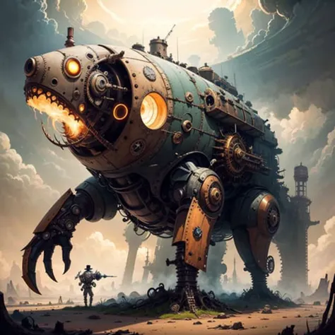 <lora:steampunkai:1> steampunkai, war