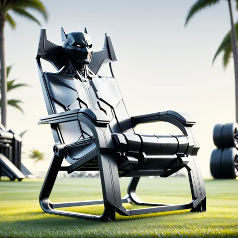 <lora:BatmanCoreXL:1>BatmanCore Lawn chair, sleek, (carbon fiber:0.7), (tech:0.8), (sci-fi:0.7), 24mm, (analog, cinematic, film grain:1.3), Bokeh DOF, (Masterpiece:1.3) (best quality:1.2) (high quality:1.1)