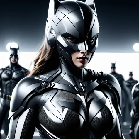 <lora:BatmanCoreXL:1>BatmanCore woman, sleek, (carbon fiber:0.7), (tech:0.8), (sci-fi:0.7), 24mm, (analog, cinematic, film grain:1.3), Bokeh DOF, (Masterpiece:1.3) (best quality:1.2) (high quality:1.1)
