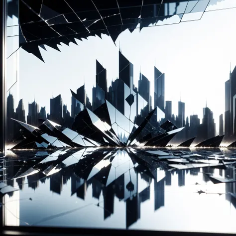 <lora:BatmanCoreXL:1>BatmanCore a city skyline reflected in a shattered mirror, sleek, (carbon fiber:0.7), (tech:0.8), (sci-fi:0.7), 24mm, (analog, cinematic, film grain:1.3), Bokeh DOF, (Masterpiece:1.3) (best quality:1.2) (high quality:1.1)