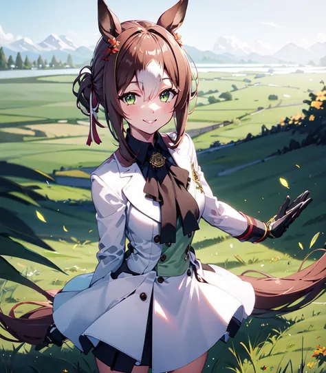 masterpiece, 8k wallpaper, best quality, 1girl, FineMotion, <lora:FineMotion_V2>, smile, grass, looking at the viewer,