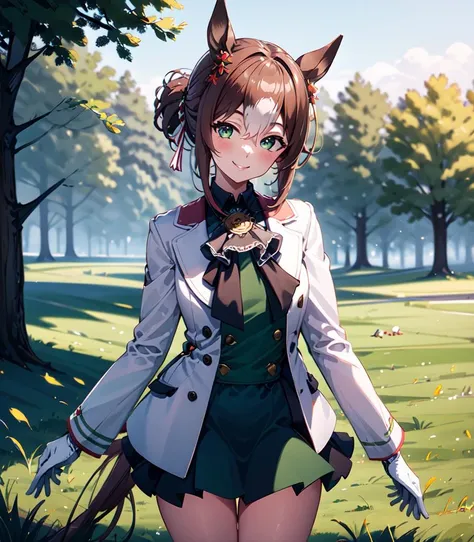 masterpiece, 8k wallpaper, best quality, 1girl, FineMotion, <lora:FineMotion_V2>, smile, grass, looking at the viewer,