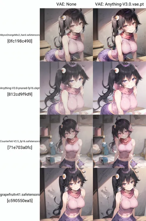 masterpiece, 1girl, medium breasts, solo, araragi karen, hair ornament, egg hair ornament, side ponytail, black hair, food-themed hair ornament, looking at viewer, long hair, <lora:araragiKarenLora_v1:0.8>, black eyes, purple skirt, sleeveless, pink shirt, smirk, asymmetrical hair