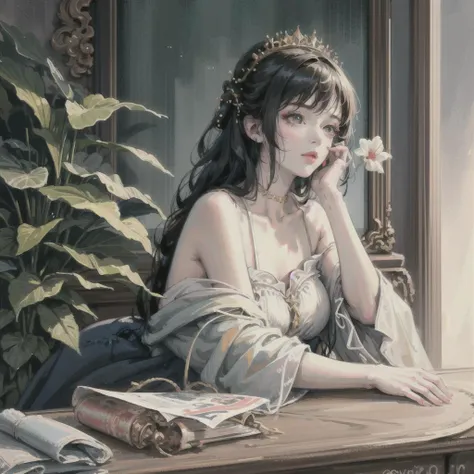 best quality ,masterpiece, illustration,best_quality,realistic, portrait of a girl,<lora:elegantHanfuRuqun_v10:0.9>,ru_qun, off shoulder, (full body)