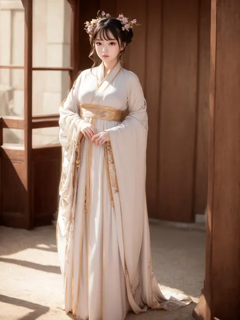 best quality ,masterpiece, illustration, an extremely delicate and beautiful, extremely detailed ,CG ,unity ,8k wallpaper, Amazing, finely detail, masterpiece,best quality,official art,extremely detailed CG unity 8k wallpaper,absurdres, incredibly absurdres, huge filesize , ultra-detailed, highres, extremely detailed,beautiful detailed girl, extremely detailed eyes and face, beautiful detailed eyes,light on face,(Hanfu:1.1),1girl, full body,full-body shot, <lora:elegantHanfuRuqun_v10:0.6>,ru_qun