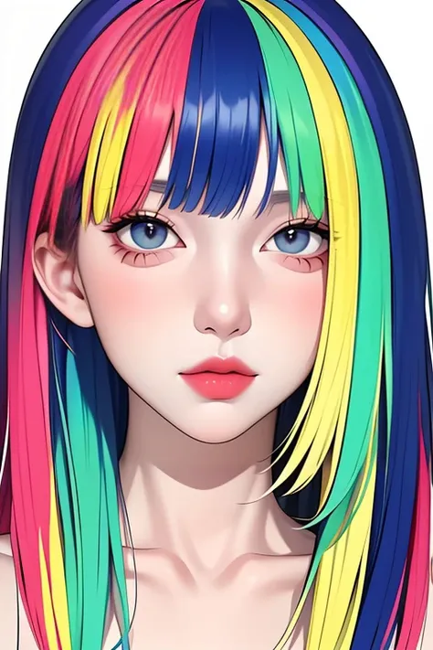 masterpiece,best quality,1girl,solo,upper body, portrait,multicolored hair, colors