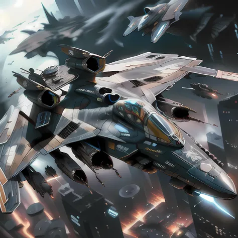 best quality, masterpiece, realistic, detailed, TerranAI, Stealth Fighter Jet, Aircraft, airplane, Scifi, Cyberpunk,<lora:TerranAIv2:1>